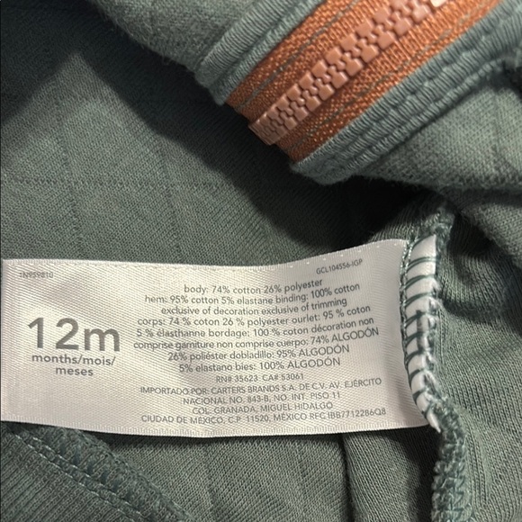 Carter's Green and Brown Hooded Vest with Zipper - Picture 5 of 5